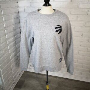 NBA Youth's Unisex Size Medium Grey Straight Fit Fleece Lined Sweat Shirt